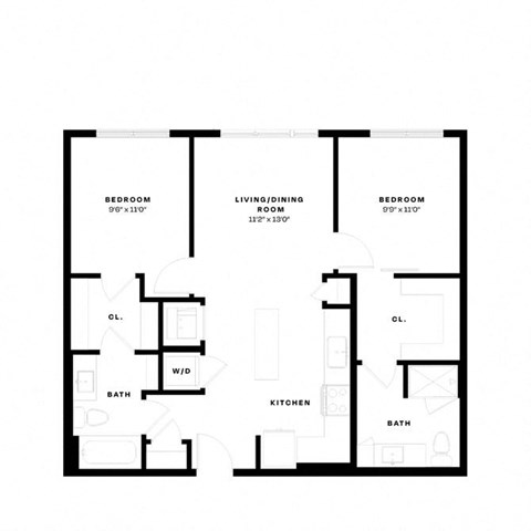 a floor plan of a house with a black and white floor