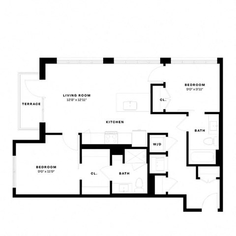 a black and white floor plan of a house