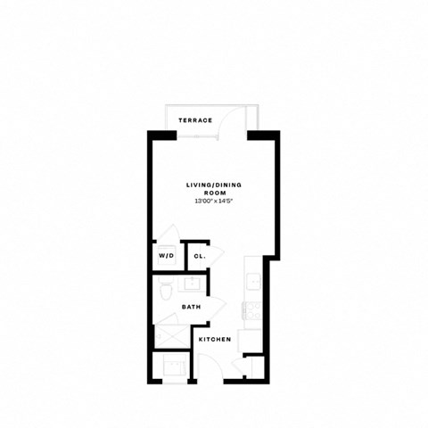 floor plan of a 1 bedroom floor plan  floor plans apartments