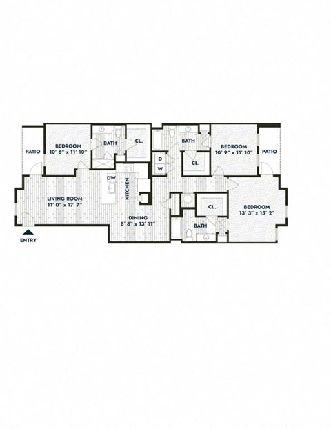 the floor plan for the home includes two bedrooms and two baths