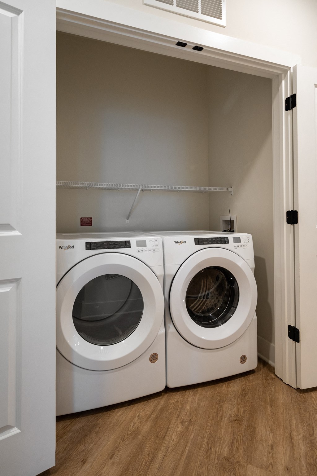 a washer and dryer in a laundry room