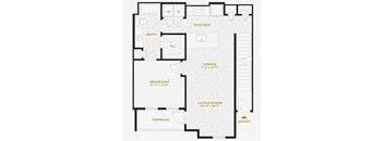 a floor plan of a house with a bedroom and a living room