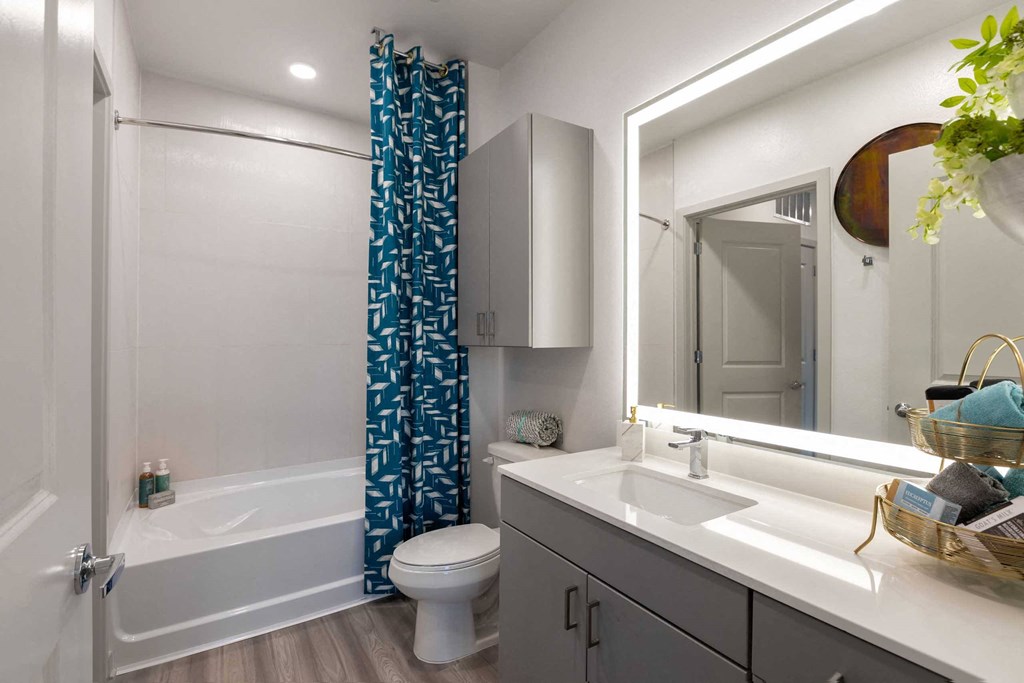 a bathroom with a shower and a sink and a toilet