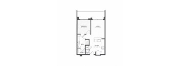 2nd floor floor plan of a 1 bedroom apartment
