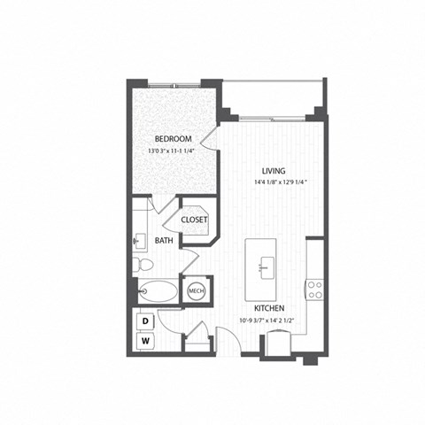a floor plan of a house with a bedroom and a living room