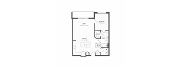 floor plan of a 1 bedroom apartment