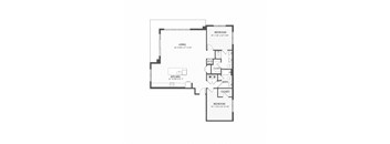 a schematic floor plan of a house with a garage and a bedroom