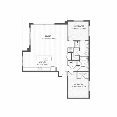 a schematic floor plan of a house with a garage and a bedroom