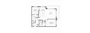 yz floor plan  2 bedroom apartment  clearwater apartments  the residences at green