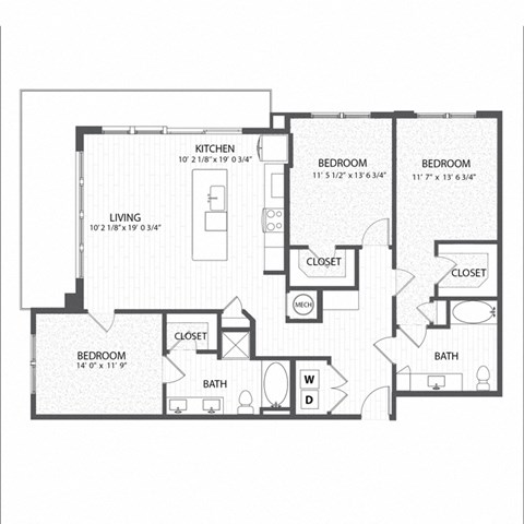 a floor plan of a 1 story house with bedrooms and a garage