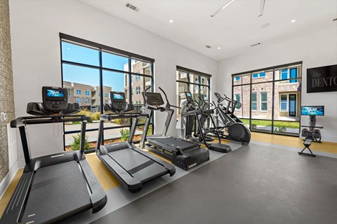 the gym is equipped with treadmills and other exercise equipment