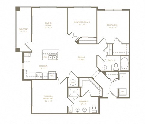 a floor plan of a residence with a mix of bedrooms and floors