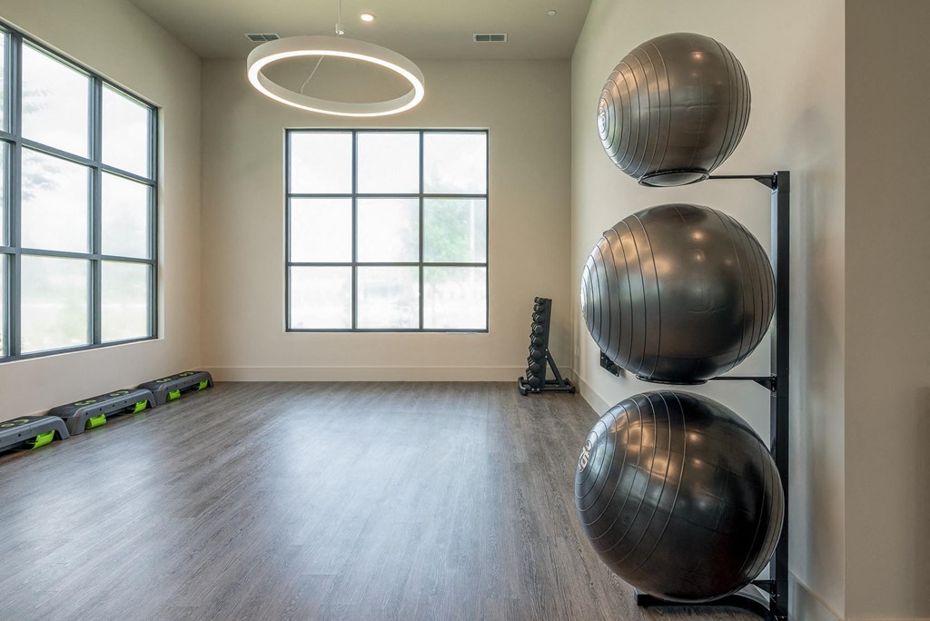 the fitness room at the flats at big tex apartments