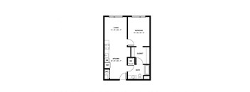 floor plan of a 1 bedroom019 sq ft floor plan