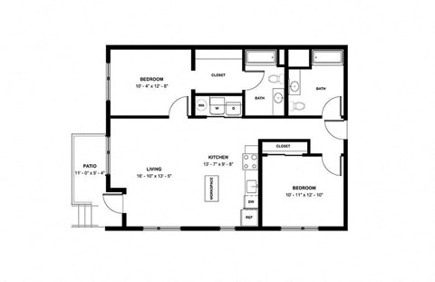 a floor plan of a home with a small footprint