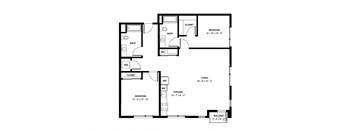 a floor plan of a home with a small footprint