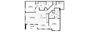 a floor plan of a 555 sq ft floor plan