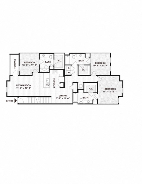 floor plan of the second level of the house