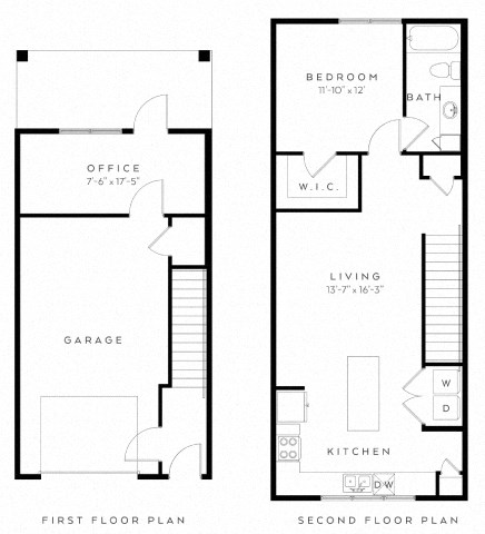 a floor plan of a small house with a bedroom and a living room