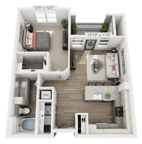a1 floor plan  the crossings at town square apartments