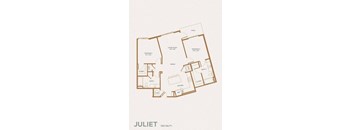 a floor plan of a unit with a mix of bedrooms and bathrooms