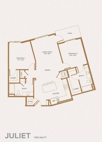 a floor plan of a unit with a mix of bedrooms and bathrooms