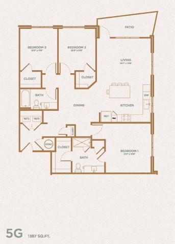 a floor plan of a home with a mix of bedrooms and baths