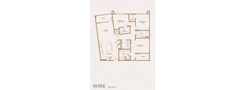 a floor plan of a house with a dog