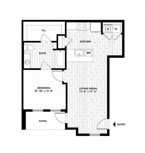 yz floor plan  studio apt  the residences at sawmill apartments