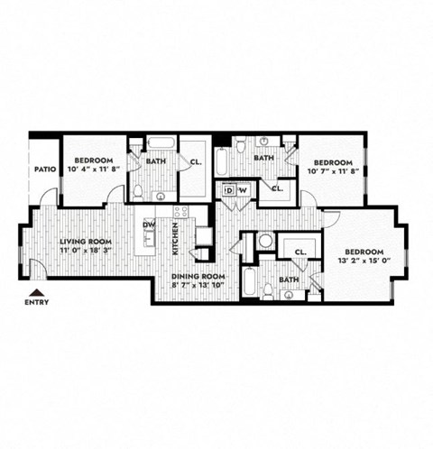 the floor plan of the second level of our apartment building