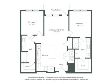 the floor plan of the apartment