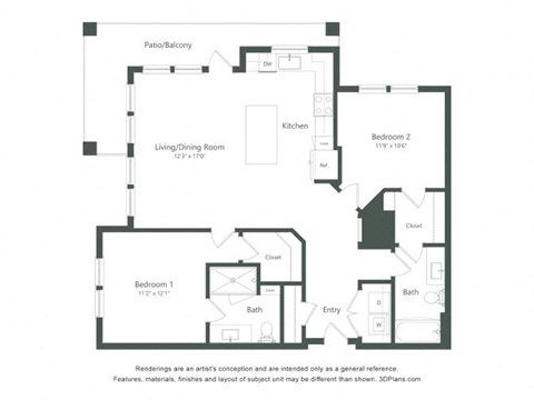 a floor plan of a unit with a floor