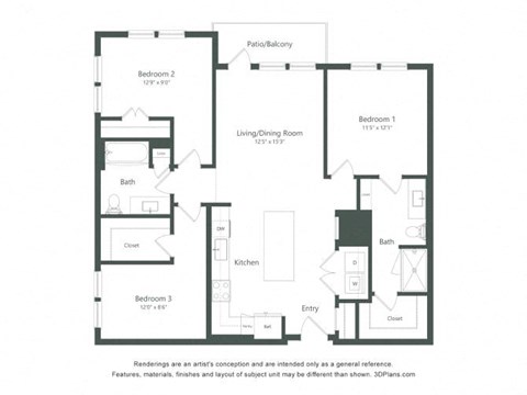 the floor plan of the apartment