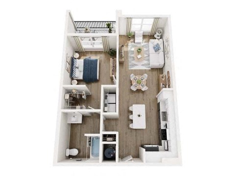 a 2 bedroom floor plan with a bathroom and a living room