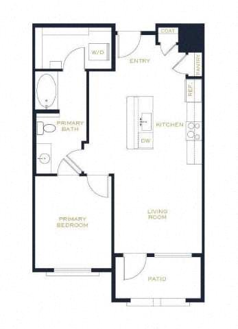 the floor plan of a small room with a closet and a bed