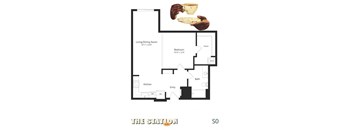 the floor plan of the studio apartment