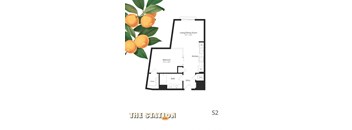 a floor plan of a house with a citrus tree