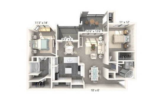 two bedroom floor plan  the falls apartments  clearwater