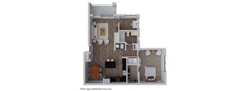 a floor plan of a house with a bedroom and a bathroom
