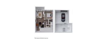 a floor plan of a house with a car