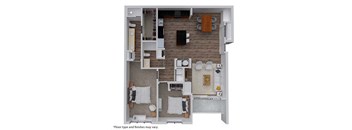 a floor plan of a house with a bedroom and a living room