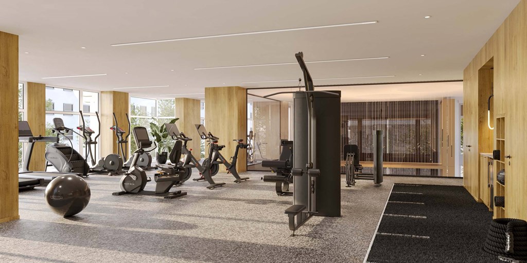 Next-generation fitness suite, including spaces for HIIT, strength training, and cardio
