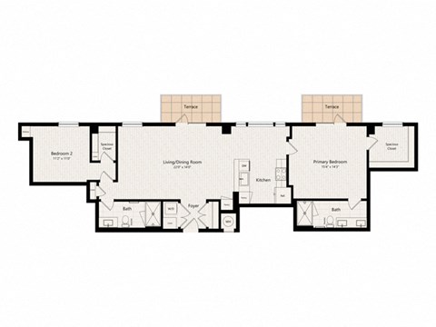 floor plan of the second level of the house