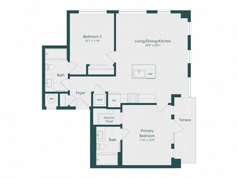 a floor plan of a house with an open floor plan