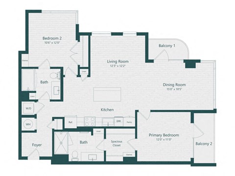 a floor plan of a house with an open floor plan