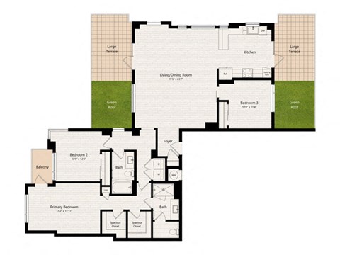 the floor plan of the second level of the house