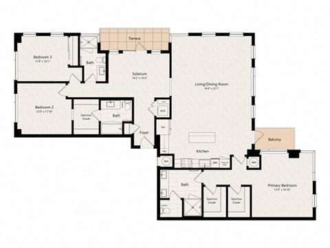 the floor plan of theoblue apartments