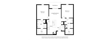 a floor plan of a unit with a bedroom and a living room