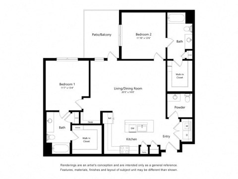 the floor plan of the apartment