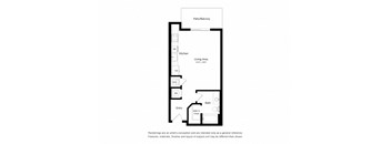 a floor plan of a 1 bedroom apartment